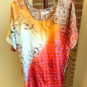 Johnny Was silk tunic dress sz XS